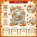 Thanksgiving Table Runner 72 Inches Long, Autumn Floral Leaves Kitchen Dining - Image 5