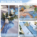 8 Pack LightBlue Cheesecloth Table Runner 17x108 inch Boho Gauze Cheese Cloth - Image 8
