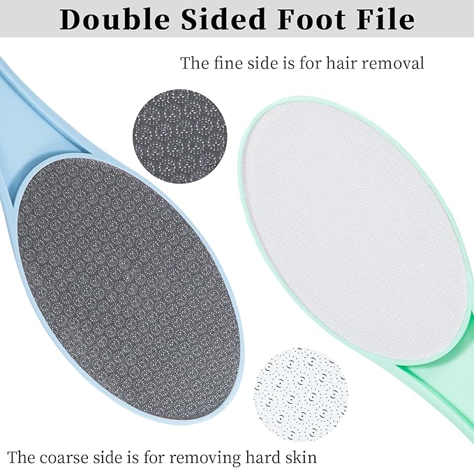 Nano Glass Foot File Callus Remover, 2 Pcs Hard and Dead Skin Remover for Feet, Double Sided Foot Scrubber Hygienic Pedicure Tool, Hair Eraser for Softer & Smoother Feet Hands, Green Blue Random Glass