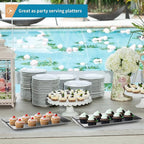 3 Pcs 304 Stainless Steel Serving Platters, 12.6" Rectangle Dinner Plates - Image 6