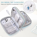 FYY Electronic Organizer, Travel Tech Pouch Bag, Mint Green | Wrist Strap - Image 5