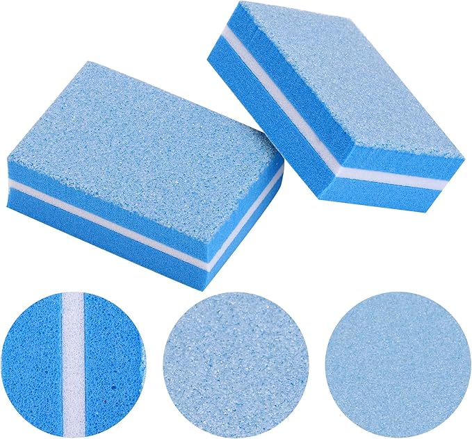 100 Pcs Mini Buffers for Nails 180/100 Grit Buffer for Acrylic Nails for Nail Care(Blue)