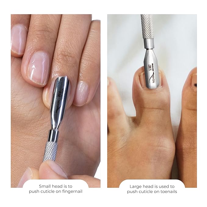 Nghia Pusher - S-507 (Stainless Steel) | Double–Ended Cuticle Pusher | Precision Nail Care Tool| Premium Quality for Nail Care | Ergonomic Design | Suitable for Professional & Home Use