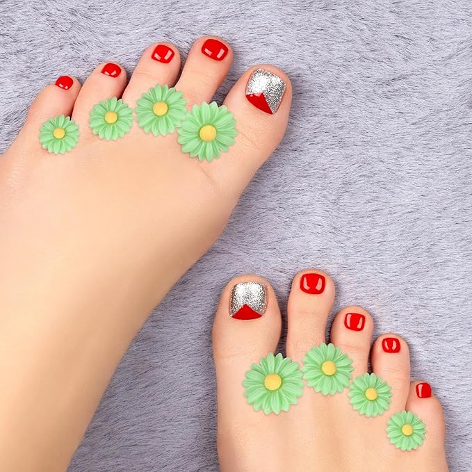 32 Pieces Silicone Toe Separators 2 Styles Toe Separators for Pedicure Comfortable Toes Spreaders Toes Dividers Manicure Pedicure Tools for Nail Salon Nail Art Accessories