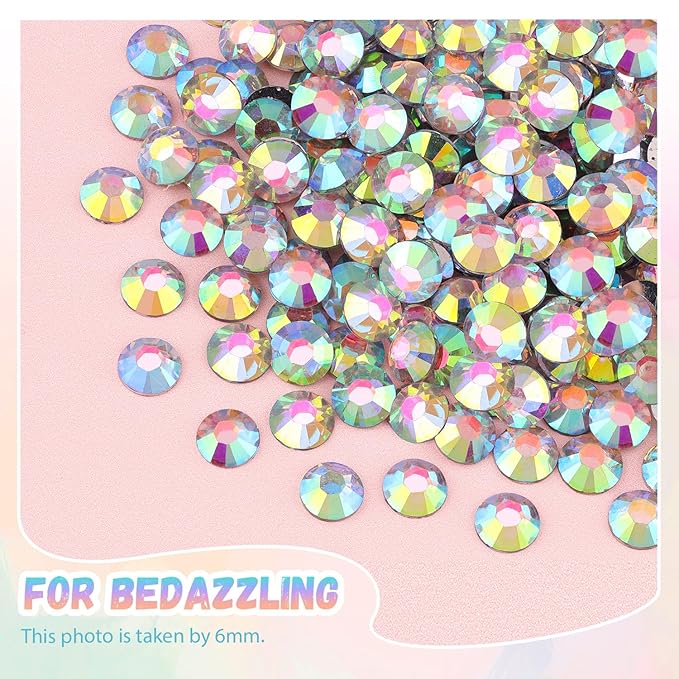 30000Pcs Resin Rhinestones for Bedazzling with B7000 Jewelry Glue, AB Flatback Gems Rhinestones for Crafting, Clothing Tumblers Mugs Shoes Fabric Decor Nail Art
