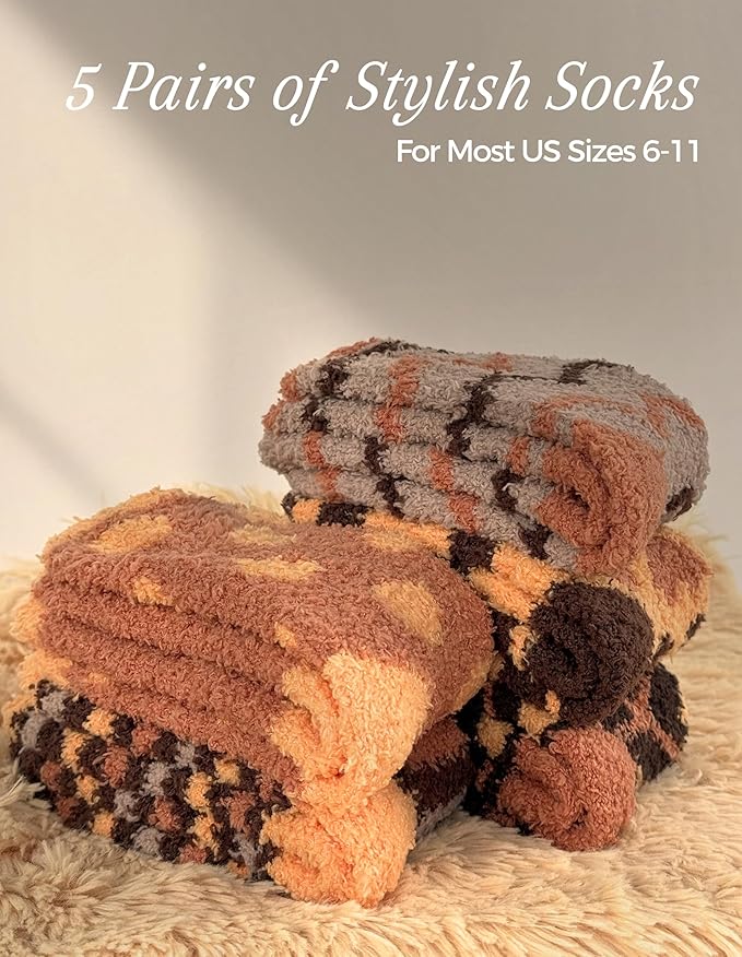 TEHOOK Warm & Cozy Gifts for Women, Stocking Stuufers, Fluffy Fuzzy Plush Sleeping Slipper Socks - Soft Warm Fabric