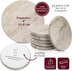 Gusto Nostro Beige Travertine Coasters - Image 4