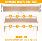 Tatuo 6 Pcs Lace Burlap Table Runner 12'' x 72'' Rustic Jute Hessian Farmhouse - Image 2