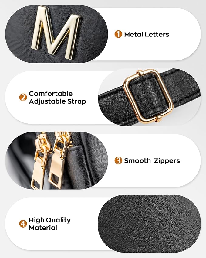Monogrammed Gifts for Women Trendy, Initial Mini Cross Body Bag for Girls, Lightweight Handbags for Womens, Travel Shoulder Purse with Adjustable Strap, Graduation Teacher Appreciation Gift