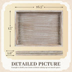 Wooden Decorative Tray, Rectangular Serving Tray - Image 2