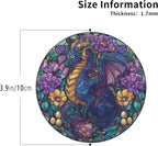 Dragon Coasters Leather Round Drink Coasters 6 Pcs Set - Image 3