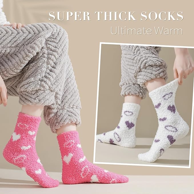 TEHOOK Warm & Cozy Gifts for Women, Stocking Stuufers, Fluffy Fuzzy Plush Sleeping Slipper Socks - Soft Warm Fabric