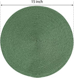 FunWheat Round Braided Placemats Set of 6 Table Mats - Image 2
