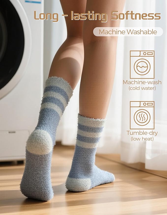 TEHOOK Warm & Cozy Gifts for Women, Stocking Stuufers, Fluffy Fuzzy Plush Sleeping Slipper Socks - Soft Warm Fabric