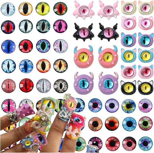 120PCS Devil Eyes 3D Nail Charms for Acrylic Nails,Multiple Colour Alloy Nail Gems Little Devil Nail Accessories, Nail Rhinestones for Nail Art Supplies Manicure Craft DIY