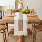 Boho Table Runner for Fall Home Decor 12x72 Burlap - Image 2