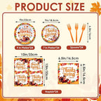 96 Pieces Happy Thanksgiving Tableware Set Party Supplies - Image 2