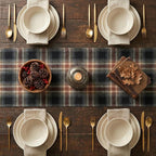 Artoid Mode Black Rust Farmhouse Plaid Retro Fall Table Runner, Autumn Rustic - Image 3