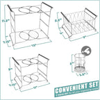 Sorbus Buffet Caddy — 7-Piece Stackable Set Includes Plate, and Silverware - Image 3