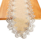 Lace Table Runner, Waterproof Oil-Proof PU Leather Table Runner by Jeloris