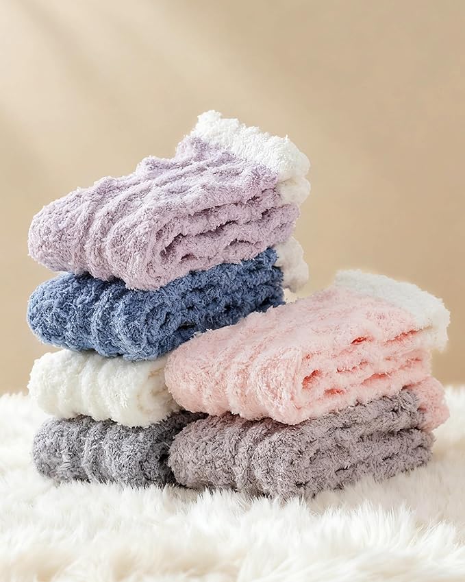 TEHOOK Warm & Cozy Gifts for Women, Stocking Stuufers, Fluffy Fuzzy Plush Sleeping Slipper Socks - Soft Warm Fabric