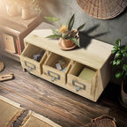 Flexzion Wooden Apothecary Drawers, 4-Drawer Desktop Organizer Cabinet | - Image 2