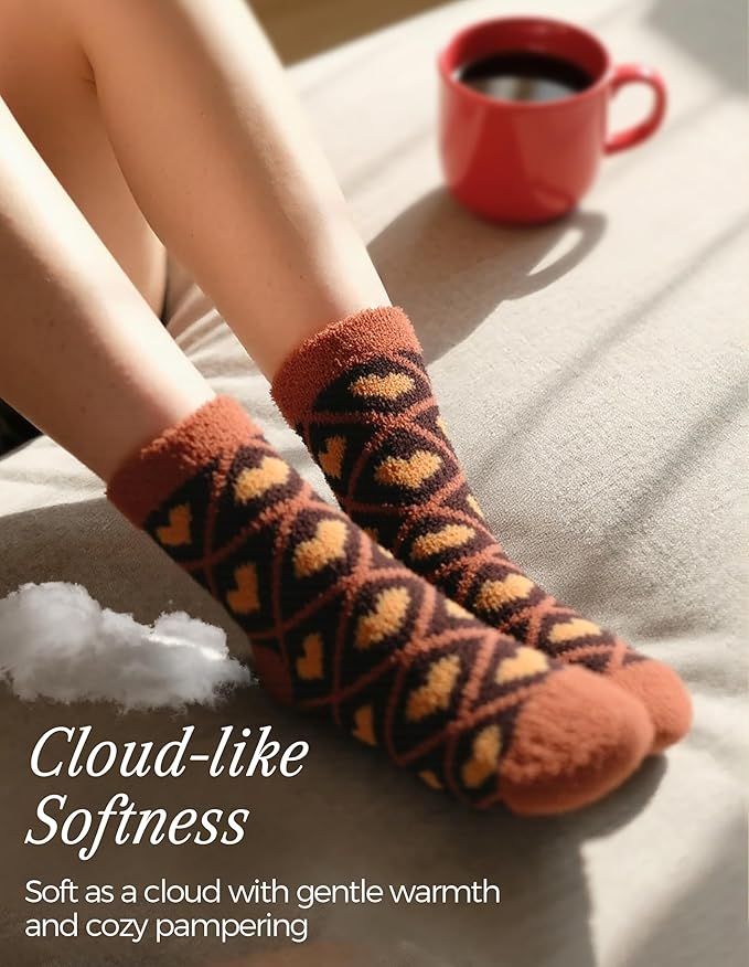 TEHOOK Warm & Cozy Gifts for Women, Stocking Stuufers, Fluffy Fuzzy Plush Sleeping Slipper Socks - Soft Warm Fabric