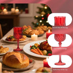 7OZ Plastic Wine Glasses, Reusable Vintage Goblets Unbreakable Drinking Glasses - Image 3