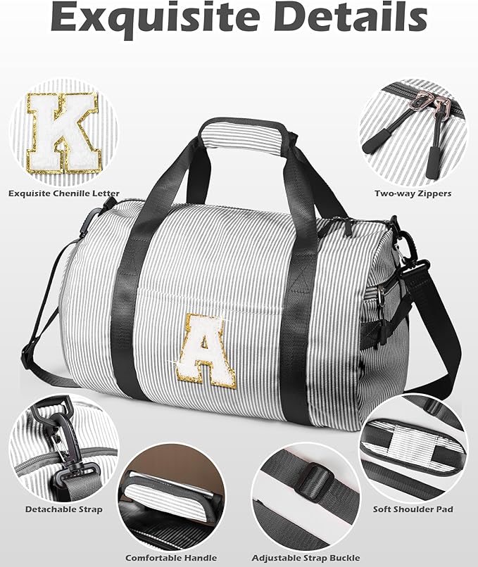 5 6 7 8 9 10 Year Old Girl Birthday Gift, Girls Travel Duffle Bag, Kids Initial Overnight Bags with Shoe Compartment, Monogram Weekender Bag with Makeup Pouch, Trip Essentials (Letter Q)
