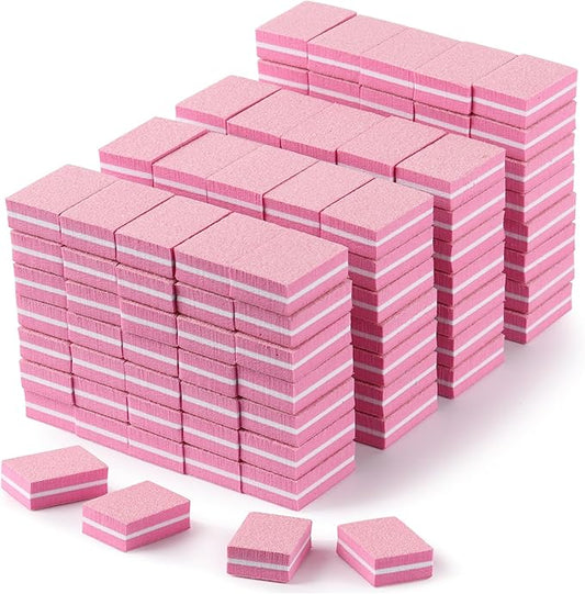 Nail Buffers 150 Pcs Mini Nail Buffer for Natural Nails 100/180 Grit Buffers for Nails Polishing(Pink)