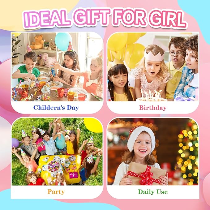 Kids Nail Polish - Water-Based Nail Polish 10 Colors Toddler Nail Polish Kit, Non-Toxic, Quick Dry, Peel Off, DIY Nail Polishs Gifts Kit for Girls Ages 3+