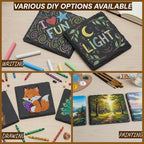 ZOOFOX 24 Pieces Drink Coasters, 4 Inch Square Slate Stone Coaster - Image 5