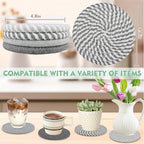 4.8 inch Drink Coasters Set of 4, Cotton Woven Coasters - Image 3