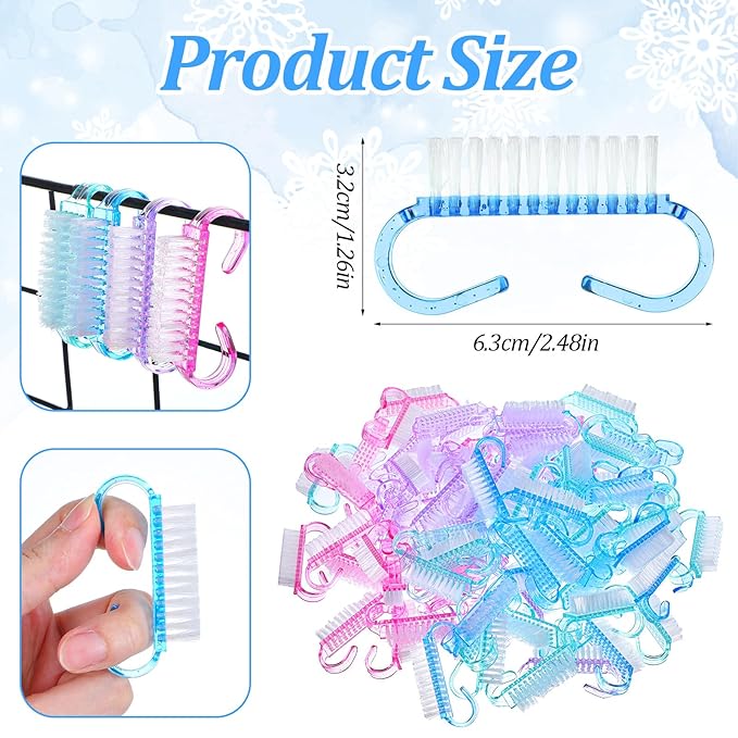 400pcs Handle Grip Nail Brush Bulk,Multicolor Nail Scrubber Brush Nail Cleaning Brush for Toes and Nails Pedicure Scrubbing Tool for Men and Women