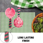 SS Craft Marbled Resin Salad Server Set – Lightweight Serving Spoon & Fork - Image 3
