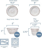 Pfaltzgraff Trellis White 16-Piece Stoneware Dinnerware Set, Service - Image 3