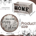 Queekay Coasters Set of 6 House Warming Gifts New Home Wooden Farmhouse Drink - Image 2