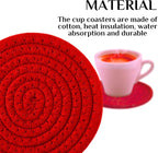 8PCS Cotton Round Woven Coasters Drink - Image 2