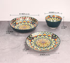 YA JU Mandala Dinnerware Sets Serves 4, Buffet Dinnerware, Boho Plates and - Image 2