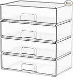 12.1''W Clear Stackable Storage Drawers, Makeup Organizers, Plastic Office by Yieach