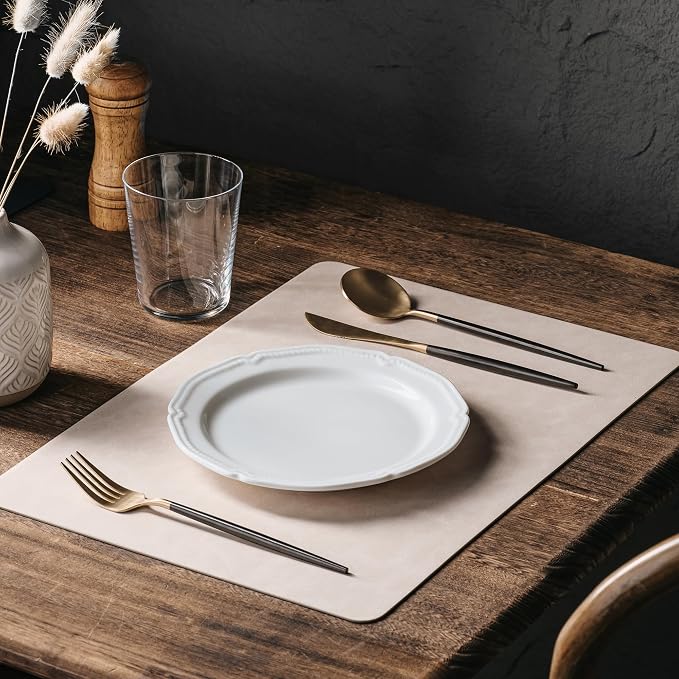 Placemats Set of 4, DOLOPL Reversible Dual-Color Faux Leather Place Mats - Image 3