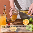 Drinking Glasses with Bamboo Lids and Glass Straw 4pcs Set, 16oz Glass Tumbler - Image 2