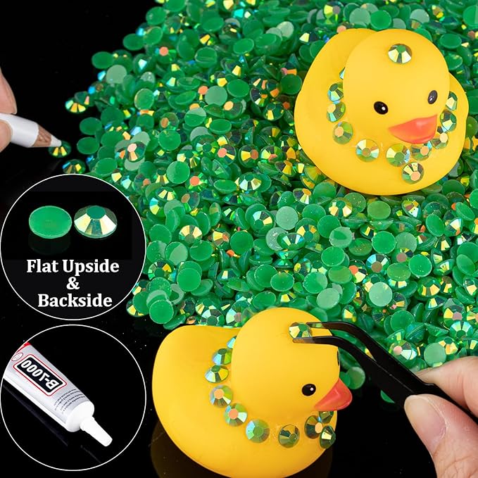 2000pcs 6mm Resin Rhinestones Bulk, Dark Green AB Flatback Round Jelly Rhinestones Bedazzling Non Hotfix Crystal Gems Large Quantity Wholesale for DIY Crafts Clothes Tumblers Face Makeup Manicure