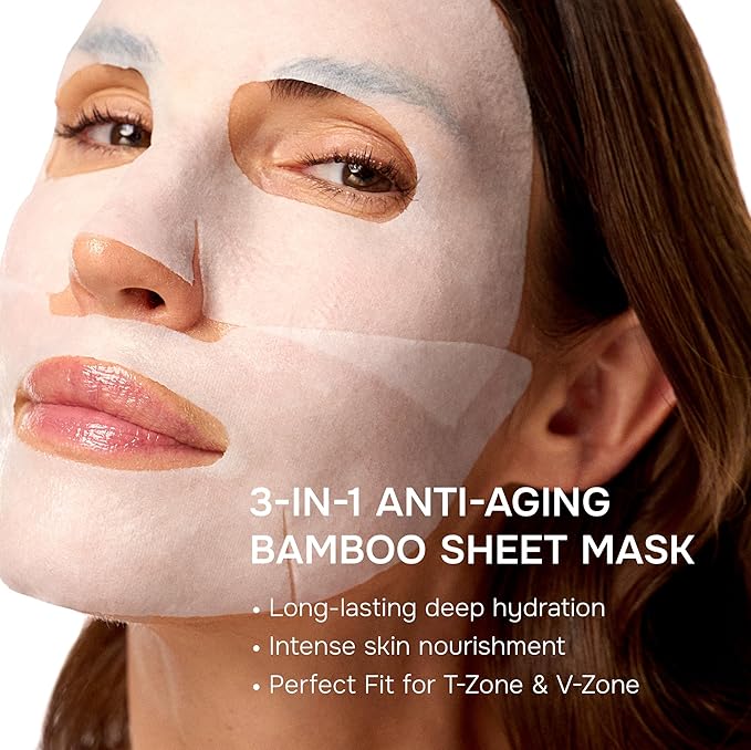 SimplyVital Collagen Facial Mask with Retinol & Hyaluronic Acid - Hydrating Face Masks Skincare - Visibly Firming and Lifting T Line & V Line Sheet Mask for Women - Mascarillas Para la Cara - 7 Pack