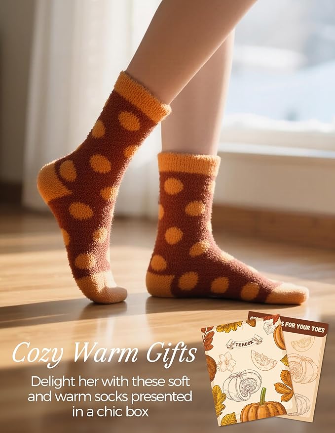 TEHOOK Warm & Cozy Gifts for Women, Stocking Stuufers, Fluffy Fuzzy Plush Sleeping Slipper Socks - Soft Warm Fabric
