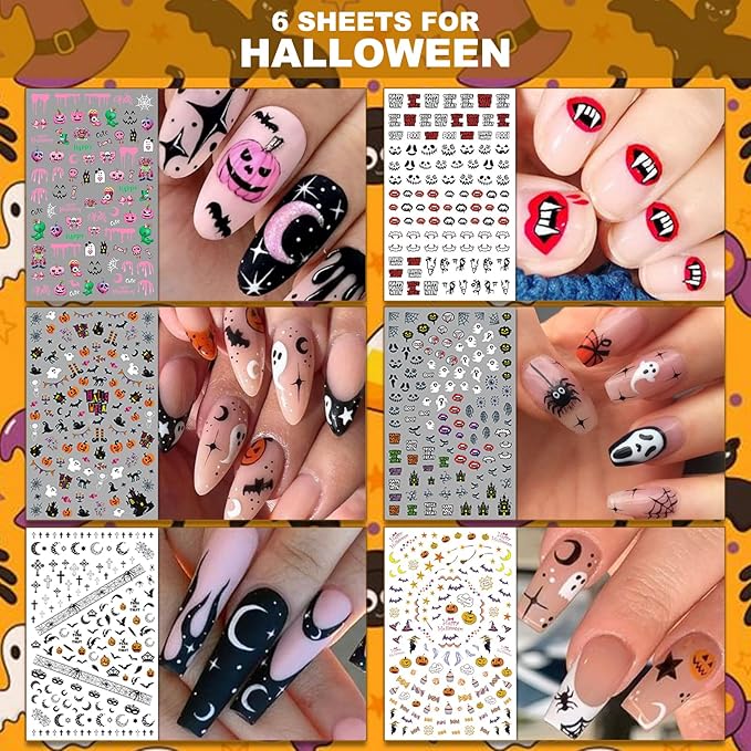 30 Sheets All Holiday Nail Art Stickers, Variety Pack Seasonal Nail Decals for All Year, Self-Adhesive Pegatinas Uñas St. Patrick's Independence Day Halloween Fall Christmas Heart Design