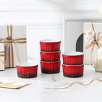 MALACASA Ramekins 8 oz Oven Safe, Large Ceramic Souffle Dishes - Image 9