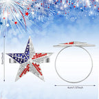 Geiserailie 6 Pieces Patriotic Napkin Rings 4th of July Star Napkin Ring Holder - Image 3