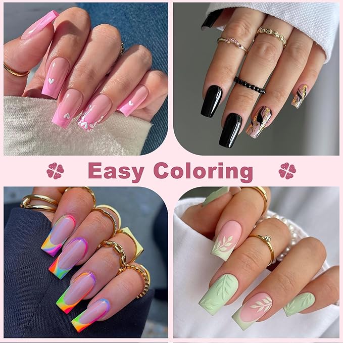 Medium Square Nail Tips, 240pcs Soft Gel Pre-Shaped Acrylic Fake Nails, Half Matte Full Cover Clear Gelly Press on Flase Nail Tips for Extension Nail Manicure Home DIY 12 Sizes Gelly Tips