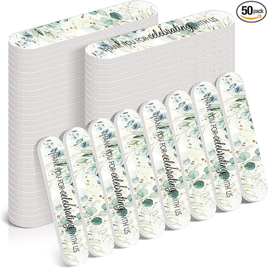 50 Pcs Wedding Bridal Shower Party Favors Bulk Nail Files Emery Boards for Guests Bridesmaid Bachelorette Party Favors Thank You for Celebrating with Us Game Prizes Gifts Bags Stuffers